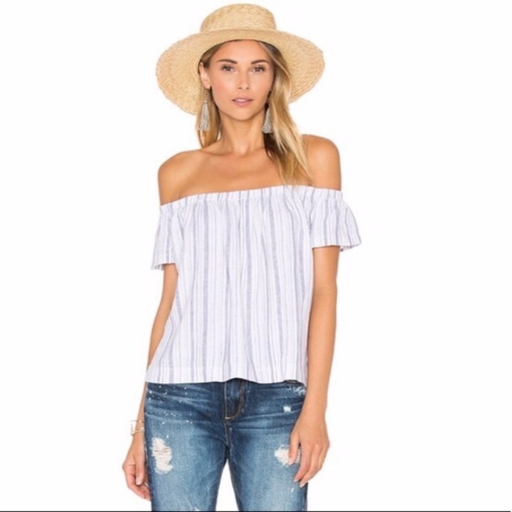 Cloth & Stone • Striped Off Shoulder Top M